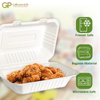 Greenwich Packaging Premium Bagasse Clamshell Box 9x6 inch- Pack of 50