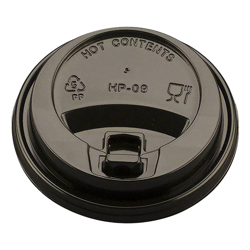 Black lid for paper cups with sipper lock 12-14 oz