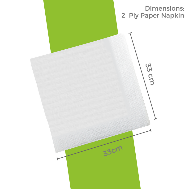 2 ply 33cm White Napkin