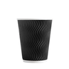 Triple layer kraft black ripple cup  - 8 oz (S-wave design)