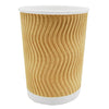 Triple layer kraft brown ripple cup  - 12 oz (S-wave design)