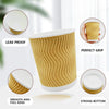 Triple layer kraft brown ripple cup  - 12 oz (S-wave design)