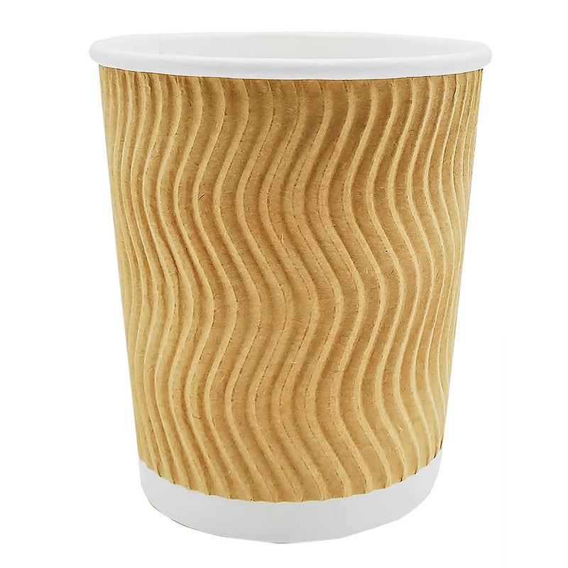 Triple layer kraft brown ripple cup  - 8 oz (S-wave design)
