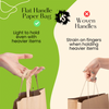 50 Bags - M - Brown Kraft SOS Paper Bag with Flat Handle - Medium (Pack of 50)