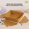 Biodegradable 800 ml Virgin Kraft Takeaway Box (Pack of 50)