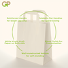 250 Bags -Medium White Kraft SOS Paper Bag with Flat Handle