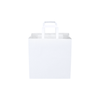 50 Bags - Large  - White Kraft SOS Paper Bag with Flat Handle - Large (Pack of 50)